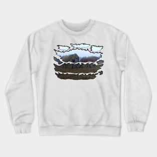 Wildlife Ripped Elephant Herd Mist Crewneck Sweatshirt